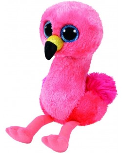 Jucarie de plus TY Beanie Boos - Flamingo roz Gilda, 15 cm