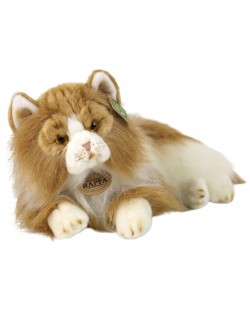 Jucărie de pluș Rappa Eco Friends - Pisică persană, bicoloră, culcată, 25 cm