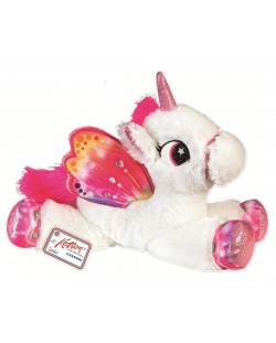 Jucărie de pluș  RS Toys - Unicorn, alb-roz, 40 cm