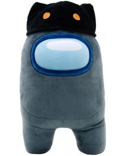 YuMe Games: Among Us - Coleg de echipaj negru cu pălărie cu cap de pisică, 30 cm