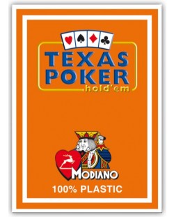 Carti de poker din plastic Texas Poker - spate portocaliu