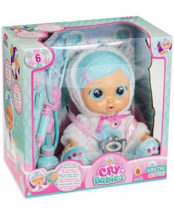 Papusa bebe plangacios IMC Toys Cry Babies - Cristal, ursulet polar