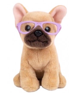 Jucărie de pluș Studio Pets - Câine Bulldog Francez cu ochelari, Fredi
