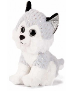 Jucărie de pluș Amek Toys - Husky cu urechi strălucitoare, 25 cm