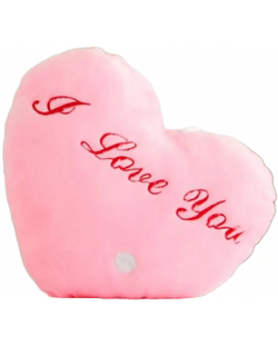 Inimă de pluș Tea Toys - cu lumini, roz, 30 cm
