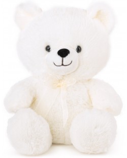 Jucărie de pluș Amek Toys - Ursuleț de pluș cu panglică, alb, 22 cm