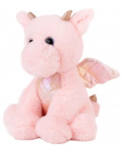 Jucărie de pluș Amek Toys - Dragon, roz, 26 cm