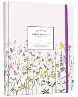 Planificator Victoria's Journals Florals - Liliachiu deschis, spirală ascunsă, copertă rigidă, cu linii