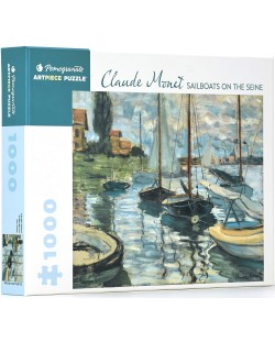 Puzzle Pomegranate de 1000 piese - Sailboats on the Seine, Claude Monet