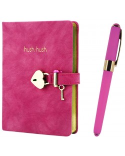 Set cadou Victoria's Journals - Hush Hush, roz, 2 piese, în cutie
