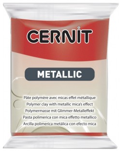 Argila polimerică Cernit Metallic - Roșu, 56 g