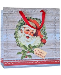 Pungă cadou Zoewie - Happy Santa, 33.5 x 12 x 33 cm