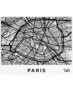 Mouse pad T'nB - Paris, S, moale, alb/negru, alb/negru