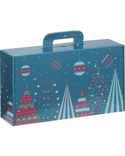 Cutie de cadou Giftpack Bonnes Fêtes - albastru, 33 cm