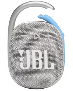 Difuzoare portabile JBL - Clip 4 Eco, alb/argintiu