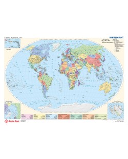 Suport de birou Panta Plast - Cu hărți politice ale lumii și ale Europei