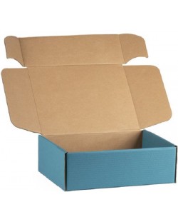 Cutie de cadou Giftpack - 33 x 18.5 x 9.5 cm, kraft și albastru