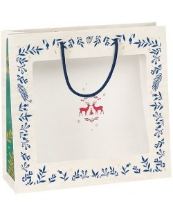 Pungă cadou Giftpack Bonnes Fêtes - Cerbi, 35 cm