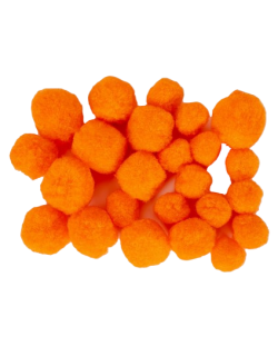 Pompoane Fandy - 24 buc., 3 marimi, portocalii
