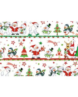 Hârtie cadou Susy Card - Moș Crăciun și prieteni, 70 х 200 cm