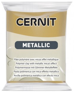 Argila polimerică Cernit Metallic - Auriu bogat, 56 g