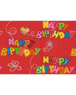 Hartie de impachetat cadouri Susy Card - Happy Birthday, 70 x 200 cm