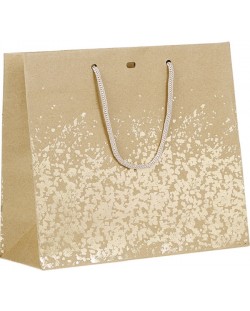 Sacosa de cadou Giftpack - 25 x 10 x 22 cm, maro și auriu