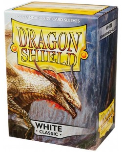 Protecții pentru cărți de joc Dragon Shield Classic Sleeves - Alb (100 buc.)