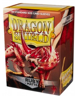 Protecții pentru cărți de joc Dragon Shield - Matte Ruby (100 buc.)