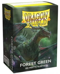 Protecții pentru cărți de joc Dragon Shield - verde pădure mată (100 buc.)