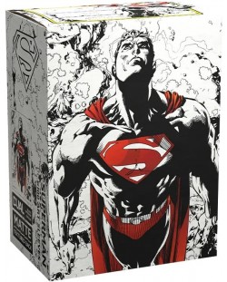 Protecții pentru cărți Dragon Shield - Matte Dual Art Sleeves Standard Size, Superman Core (100 buc.)