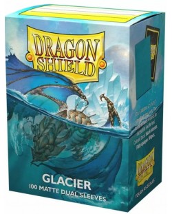 Protecții pentru cărți de joc Dragon Shield Dual Sleeves - Matte Glacier (100 buc.)