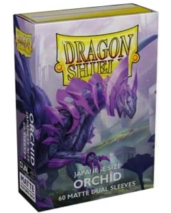 Protecții pentru cărți de joc Dragon Shield Dual Sleeves - Small Matte Orchid (60 buc.)