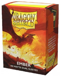 Protecții pentru cărți de joc Dragon Shield Dual Sleeves - Matte Ember (100 buc.)