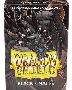 Protectoare pentru carduri Dragon Shield Sleeves - Small Matte Black (60 buc.)