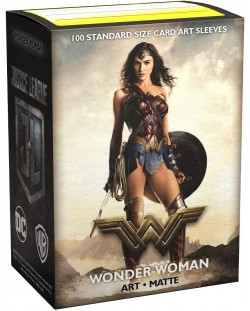 Protecții pentru cărți Dragon Shield - Matte Art Sleeves Standard Size, Wonder Woman (100 buc.)