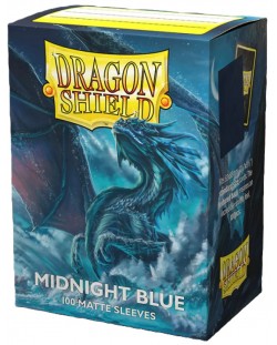 Protecții pentru cărți de joc Dragon Shield - Matte Midnight Blue (100 buc.)