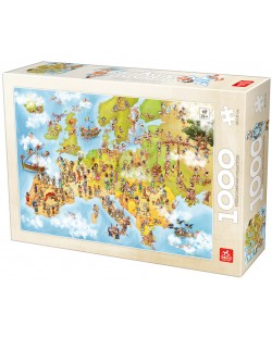 Puzzle Deico Games de 1000 piese - Cartoon Map Europe