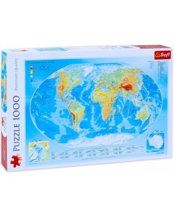Puzzle Trefl de 1000 piese - Harta fizica a lumii