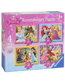 Puzzle-uri Ravensburger 4 de 12+16+20+24 piese - Printese Disney 