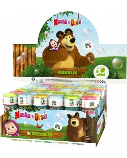 Solutie pentru baloane de sapun Dulcop Super Boom - Masha and the bear, 60 ml