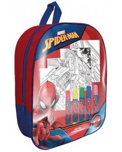  Ghiozdan pentru grădinița IMC Toys - Spider-Man, cu trusa de colorat