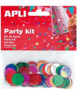 Set confetti APLI - Cercuri, multicolore, 15 mm