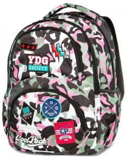 Ghiozdan scolar Cool Pack Dart - Camo Pink Badges