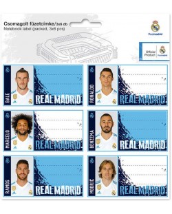 Set etichete scolare Ars Una - FC Real Madrid, 18 bucati
