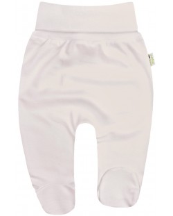 Pantaloni cu botoşei Bio Baby - bumbac organic, 50 cm, 0-1 luni, ecru