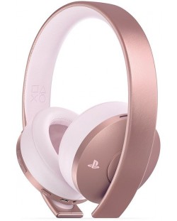 Casti gaming - Gold Wireless Headset, Rose Gold, 7.1,  roz