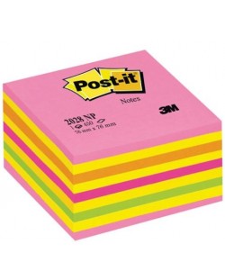 Notite autoadezive Post-it - Post-it - Neon Pink, 7.6 x 7.6 cm, 450 file