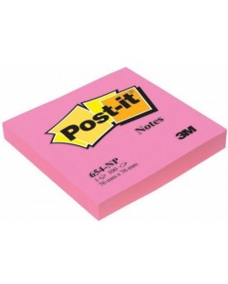 Notite autoadezive Post-it - 654-NY - Roz, 7.6 х 7.6 cm, 100 buc.