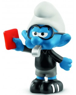 Figurina Schleich The Smurfs - Smurf, arbitru de fotbal